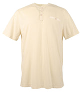 Tommy Bahama Men's Schooner Stripe Short Sleeve Henley T-Shirt Bleached Sand Medium